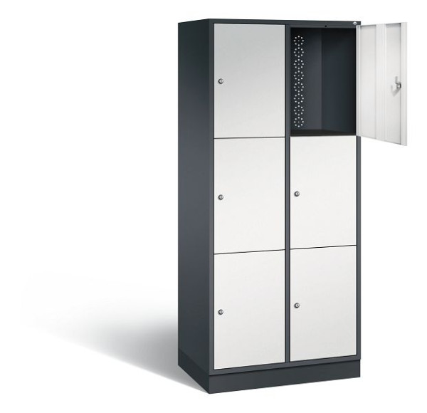 C+P XL-Schließfachschrank Intro, H1950xB820xT490mm, Farbe: Schwarzgrau / Lichtgrau, 8370-202 S10130