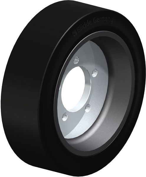 Blickle GEVA 405/5 Rad aus Elastik-Vollgummi, Schwarz, 754443