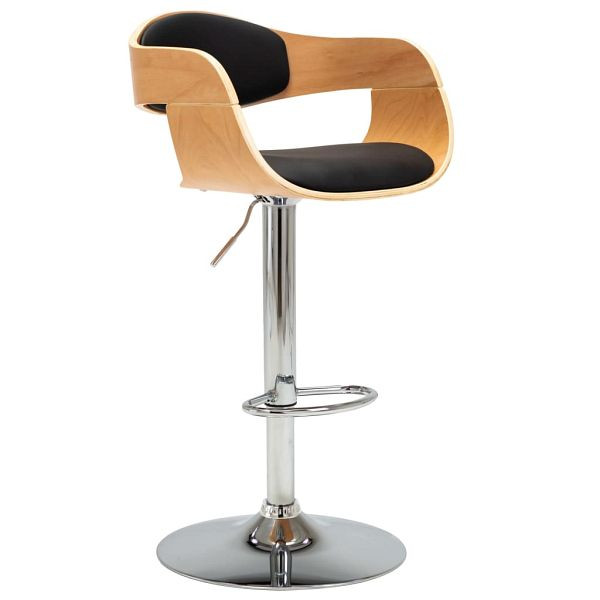 vidaXL Barhocker Schwarz Bugholz und Kunstleder, 283121