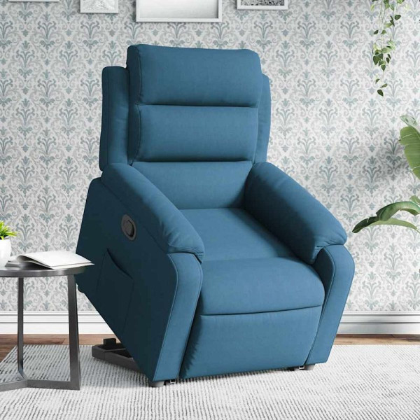 vidaXL Relaxsessel mit Aufstehhilfe Blau Samt, 3205102