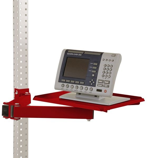 Manuflex Ablageboard, drehbar für UNIVERSAL und PROFI, BxT 570 x 370 mm, mit Doppelgelenk-Schwenkausleger, Rubinrot, ZB3569.3003