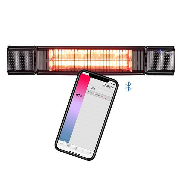 Eurom Heat and Beat Black Terrassenheizung mit Lautsprechern, 334579