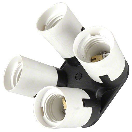 Walimex 4 in 1 Lampenfassung, Produktfarbe: Schwarz, Weiß, 1015339, 4250234553391