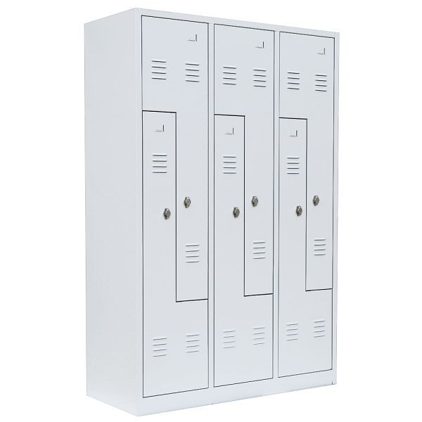 Lüllmann Stahl-Z-Kleiderschrank, 1800 x 1185 x 500 mm, signalweiß, 525127