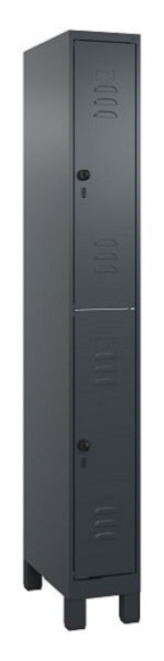 C+P Doppelstöckiger Spind Classic PLUS, Füße, 1950x250x500mm, 7016/7016, 080310-19 S10012