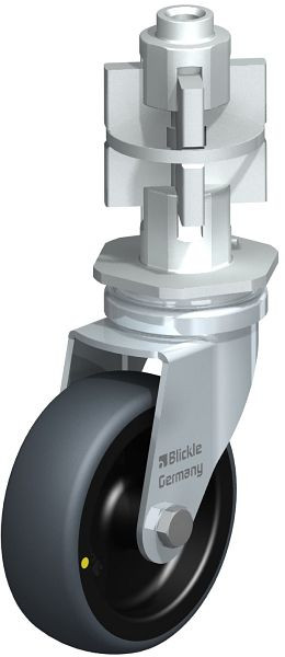 Blickle LRA-TPA 75G-ELS-E07 Apparate-Lenkrolle mit Expander, Thermoplastisches Gummi-Elastomer, Grau, 738916