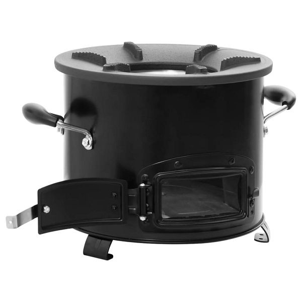 vidaXL Camping-Ofen Schwarz 36x26x22,5 cm Metall, 319439