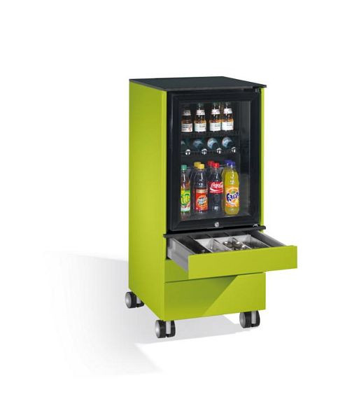 C+P Kühlschrank-Caddy Asisto, H1157xB500xT600mm, Farbe: Viridingrün / Viridingrün, Griffleiste, 54780-000 S10040
