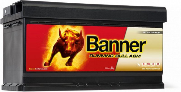 Banner PKW Batterie Running Bull AGM 592 01 Batterie in Vliestechnik für Premium Start/Stop Anwendung, 016592010101