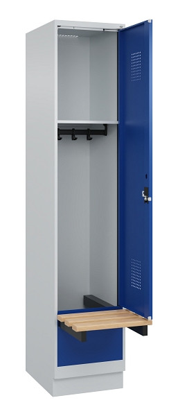C+P Spind Evolo PLUS, 1 Abteile, 1950x400x815mm, 7035/5010, Zylinderschloss, 049040-12 S10033