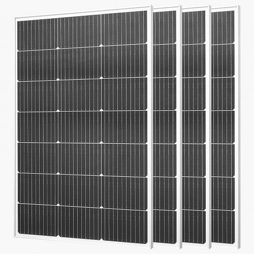 VEVOR Monokristalline Solarmodule 100W 4er-Pack, MC4-Ausgang, Alu-Rahmen, IP65, für Auto, Boot, RV, Flachdach, GDSTYNB4100W5X4AJ001V2