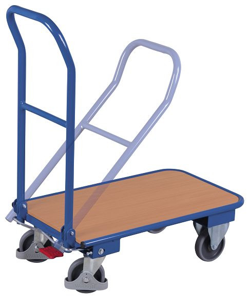 VARIOfit Klappbügelwagen, Ladefläche: 900 x 600 mm, RAL 5010 enzianblau, sw-600.802