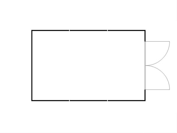 FLADAFI Materialcontainer-Kombination MC 1460, verzinkt, inkl. Montage, ohne Boden, Doppelflügeltür symmetrisch auf der 4 m Seite, F14630301-F905-F1461