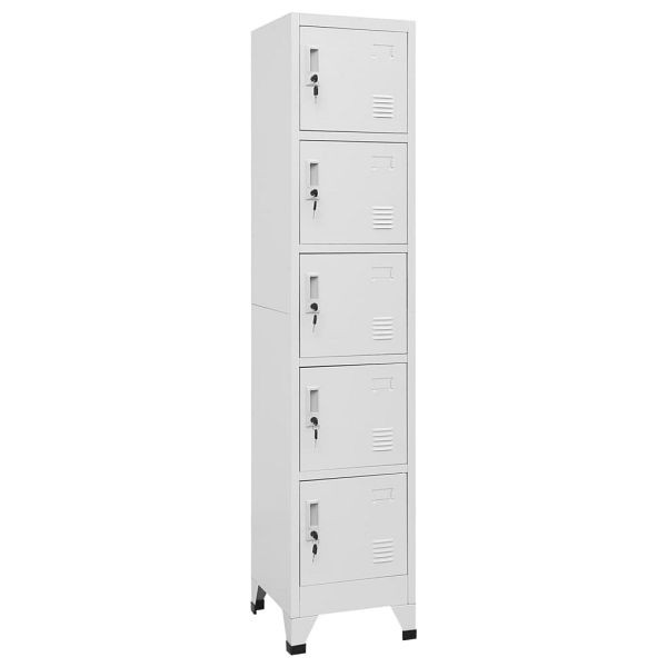 vidaXL Schließfachschrank Hellgrau 38x40x180 cm Stahl, 339789