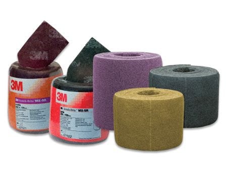 3M Scotch-Brite Vliesrolle CF-SR, grau, 150 mm x 115 mm, S, ultra fine, 35-fach perforiert, VE: 4 Rollen, 7000077695