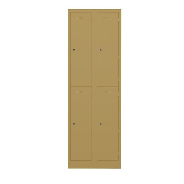 Bisley Garderobenschrank Primary Locker, 2 Abteile mit je 2 Fächern übereinander, 682 dijon, PL3050D2682