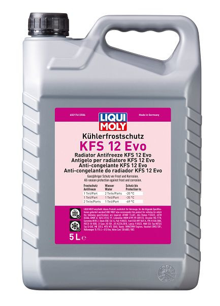 LIQUI MOLY Kühlerfrostschutz KFS 12 Evo, Kanister Kunststoff, VE: 5 Liter, 21741