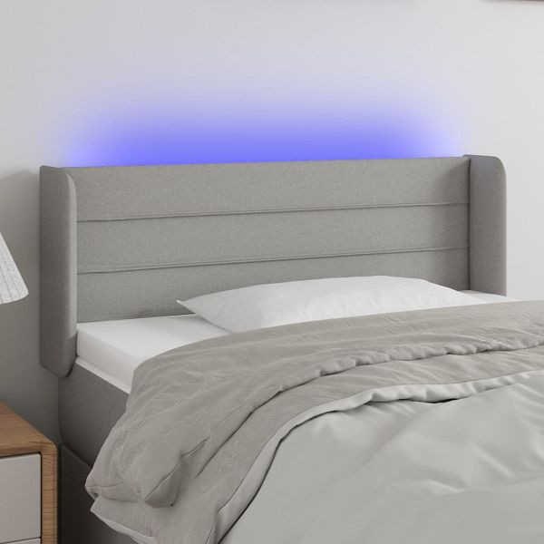 vidaXL LED Kopfteil Hellgrau 83x16x78/88 cm Stoff, 3123350