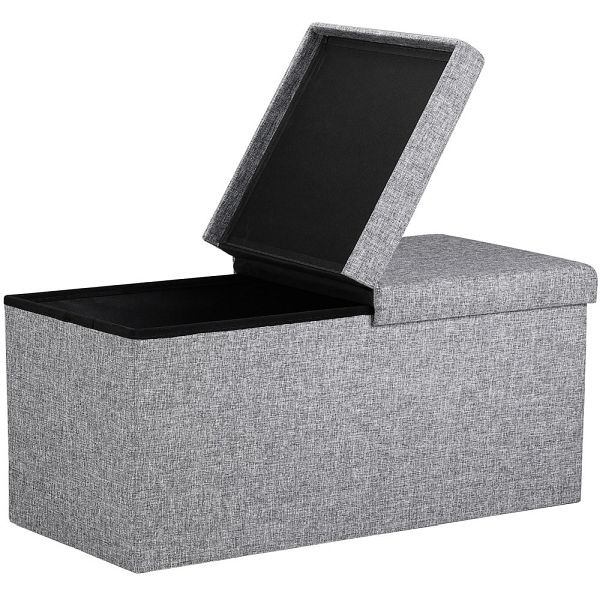casaria Sitzbank Hellgrau 80x40x40cm mit Stauraum faltbar, 106958