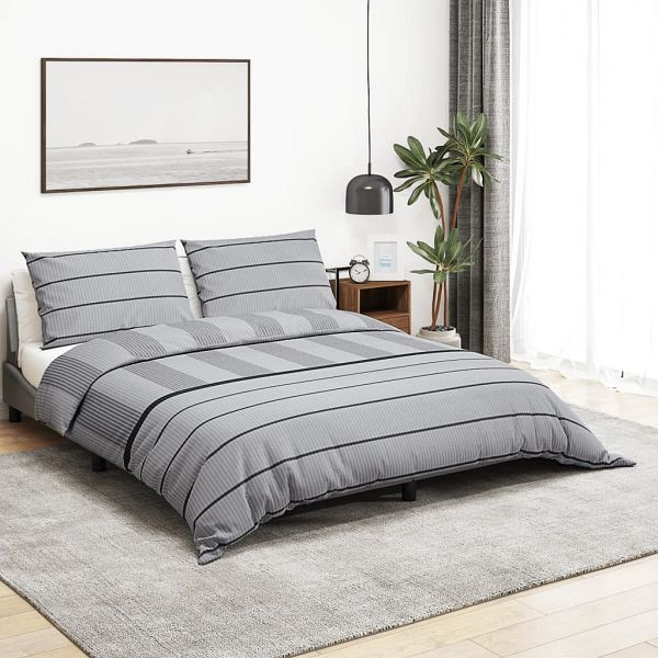 vidaXL Bettwäsche-Set Grau 220x240 cm Baumwolle, 136437