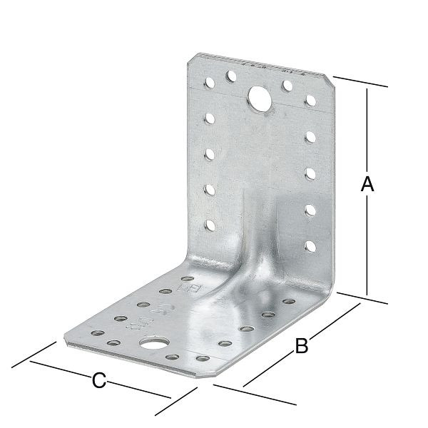Vormann Schwerlast-Winkelverbinder 90 x 90 x 65 sendzimir verzinkt, VE: 20 Stück, 070932000G