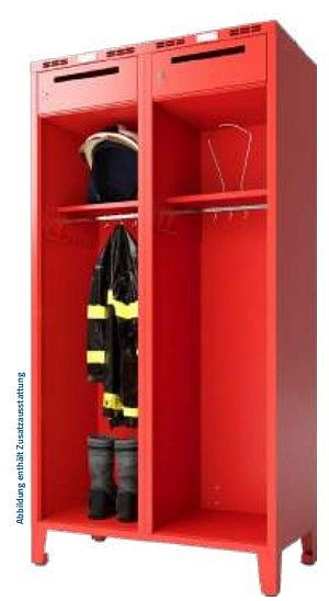 Eurobox Feuerwehrschrank, Comfort, Lochung k / Helmhalter l / Tür j1, 1.800 x 300 x 500 mm, 1 Abteil, 2020-030100