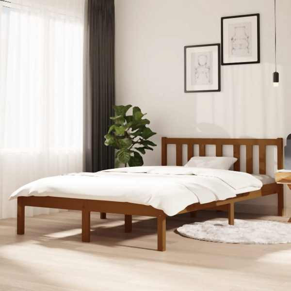 vidaXL Massivholzbett Honigbraun 120x200 cm, 814882, 8720286998274