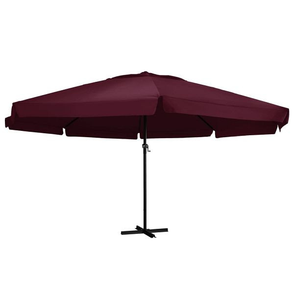 vidaXL Sonnenschirm mit Aluminium-Mast 600 cm Bordeauxrot, 47374