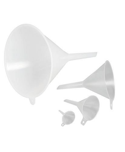 DENIOS Einfülltrichter aus PP, lebensmittelecht, Griff und Aufhängeöse, 400 mm, VE: 3 Stück, 281892