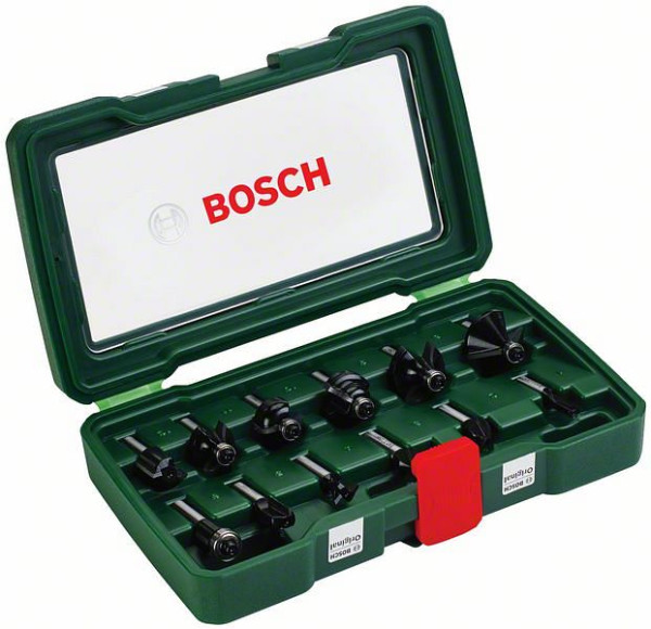 Bosch HM-Fräser-Set mit 8 mm Schaft, 12-teilig, 2607019466