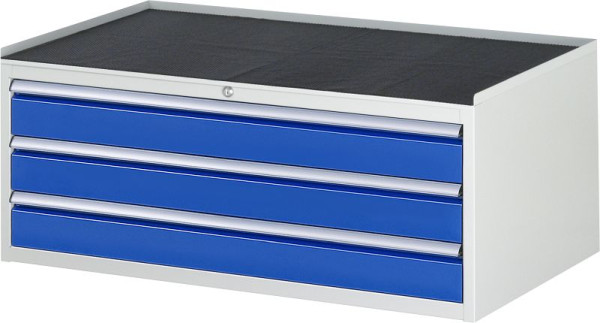 RAU Schubladenschrank Serie 7000, B1145xT650xH465mm, Schubladen: 4xH90mm, Metallauflage mit 3-seitigem Abrollrand und Anti-Rutsch-Matte, 03-XXL2.13A-MT.11