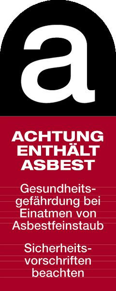 Schilder Klar Praxisbewährtes Folienschild Achtung enthält Asbest, 40x100 mm Folie selbstklebend, 559/62