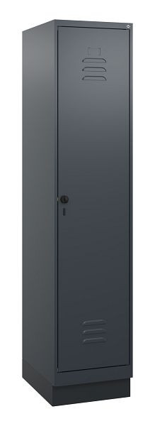 C+P Umkleidespind Classic PLUS mit Mitteltrennwand, Sockel, 1800x400x500mm, 7016/7016, Drehriegel, 0800207-12F S10012