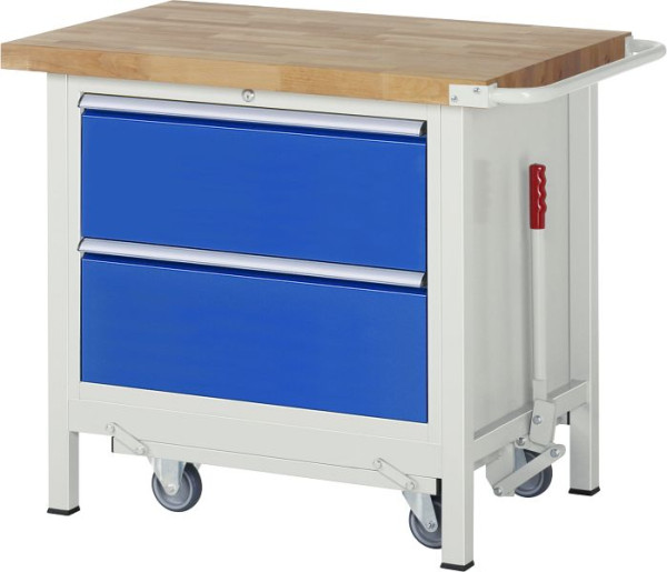 RAU Absenkbare Werkbank 8000 - Modell 8255, B1000 x T700 x H880 mm, Unterbau-Container, B770 x T650 x H620 mm, 05-8255A2-107B4F.11