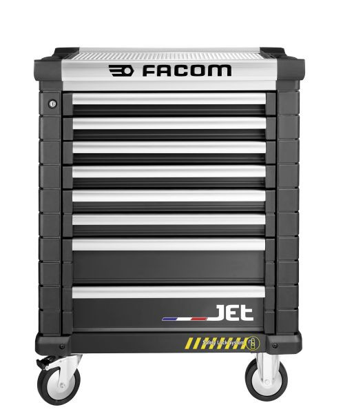 Facom Sicherheits-Werkstattwagen JET mit 8 Schubfächer, 3 Module pro Schubfach, schwarz (RAL 9004), JET.8NM3AS