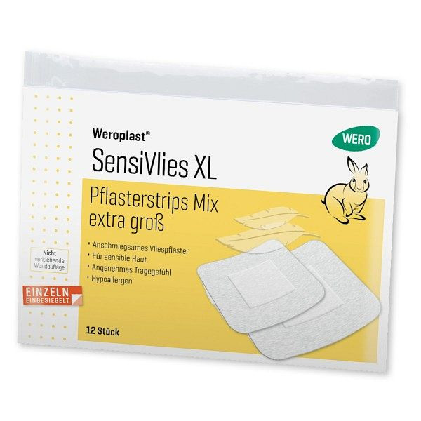 WERO Weroplast SensiVlies XL Pflasterstrips Mix, VE: 12 Stück, 150500