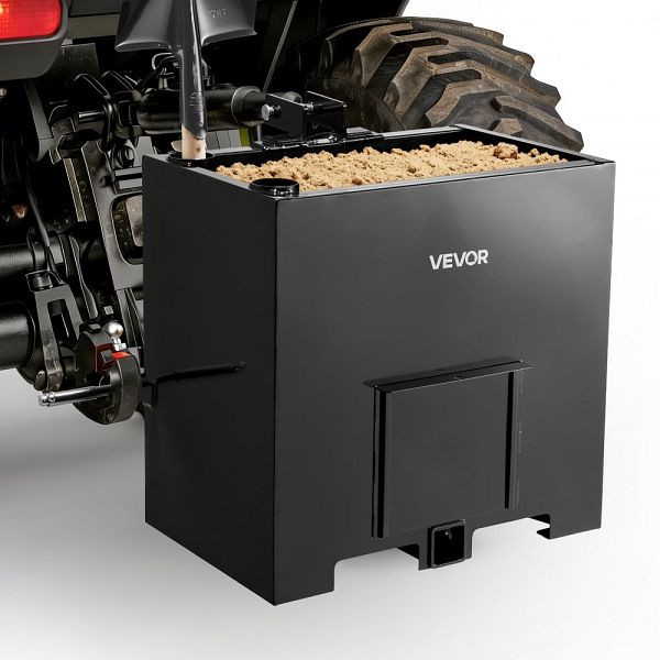 VEVOR Ballastbox, 3-Punkt-Traktorballast Kat. 1, 363 kg Tragkraft, 2-Zoll-Anhängerkupplung, 0,14m³, Schiebetür, Schwarz, TLJYZXHSDDSJ4CKZU001V0