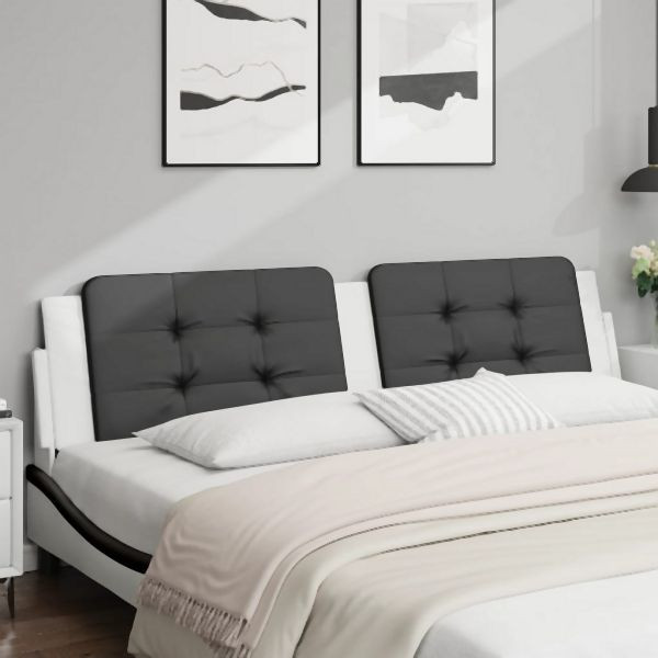 vidaXL Kopfteil-Kissen Schwarz und Weiß 200 cm Kunstleder, 374889