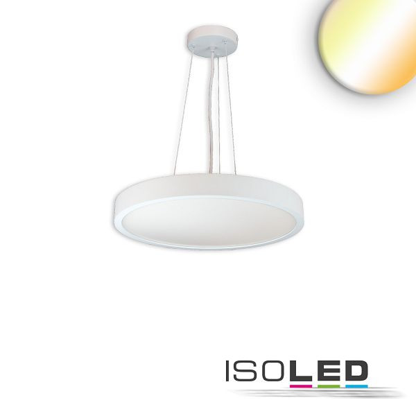 ISOLED LED Hängeleuchte DN400, weiß, UGR<19 2H, 20W/30W, ColorSwitch 2700/3000/4000K, dimmbar, 116171