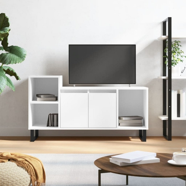 vidaXL TV-Schrank Hochglanz-Weiß 100x35x55 cm Holzwerkstoff, 831326