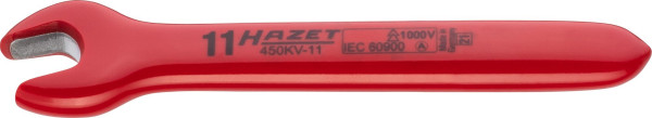 Hazet Einmaulschlüssel, schutzisoliert, Außen-Sechskant Profil, 11 mm, 450KV-11