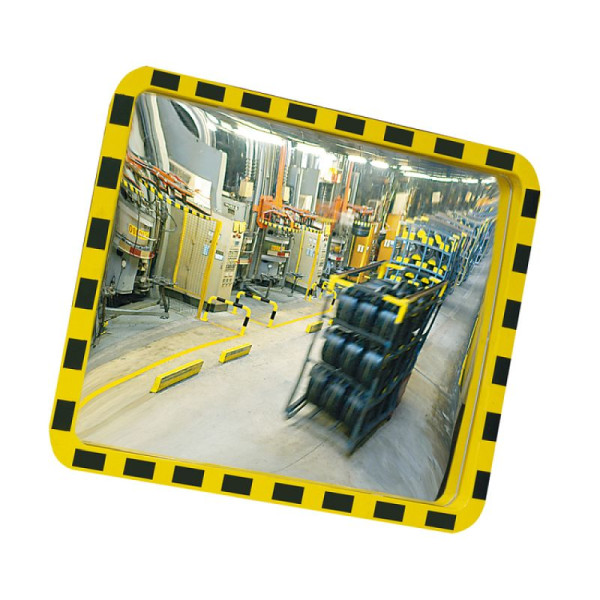 Stein HGS Industriespiegel -EUCRYL®-, eckig, 800 x 600 mm / ca. 10 m / 6 kg, mit Wandarm (190 x 270 x 76 mm), 20014-02