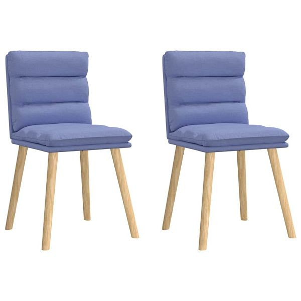 vidaXL Esszimmerstühle 2 Stk. Jeansblau Stoff, 4101303, 8721158634597