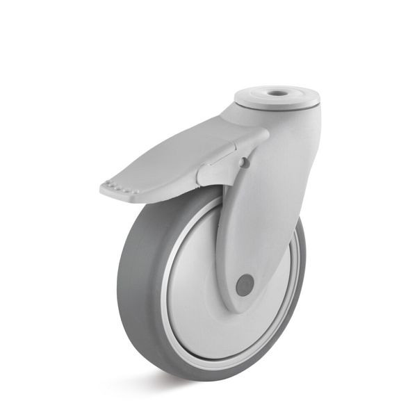 Torwegge Apparate-Rolle mit Rückenloch und Feststeller, L-KA-TPAK-125-, 0040547