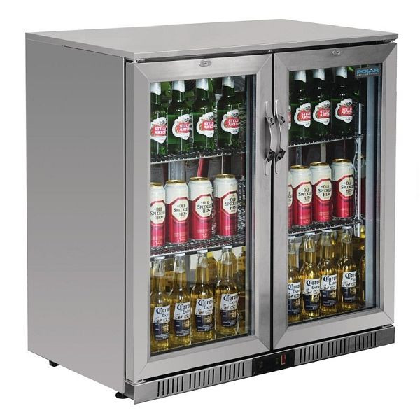 Polar Serie G Edelstahl Barkühlschrank mit 2 Klapptüren 208L, GL008