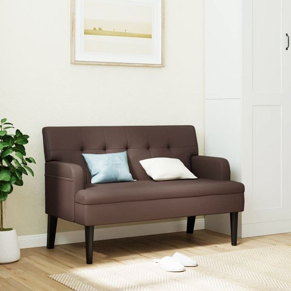 vidaXL Sitzbank mit Rückenlehne Braun 112x65,5x75 cm Kunstleder, 372150