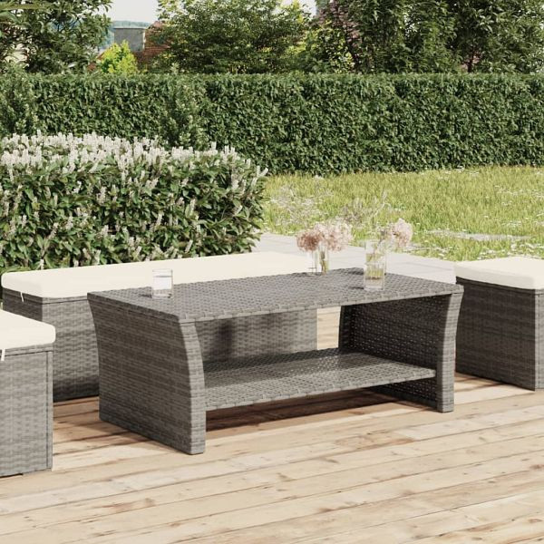 vidaXL Couchtisch Grau 100x50x40 cm Poly Rattan, 319391