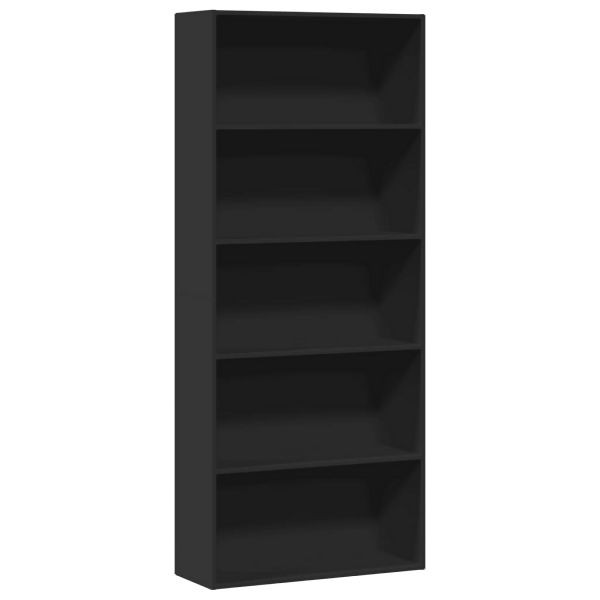 vidaXL Bücherregal Schwarz 80x30x189 cm Holzwerkstoff, 3314670