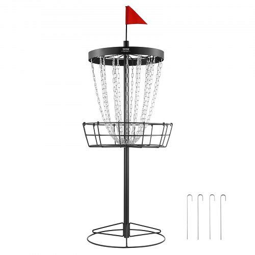 VEVOR Discgolf-Korb, Disc Golf Scheiben Set mit 24 Ketten, 8 mm aus Stahl, Schwarz, YDLSYPGEFQLYCPUUEV0