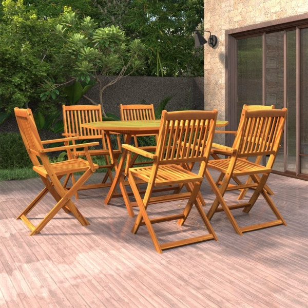 vidaXL 7-tlg. Garten-Essgruppe Massivholz Akazie, 3086997